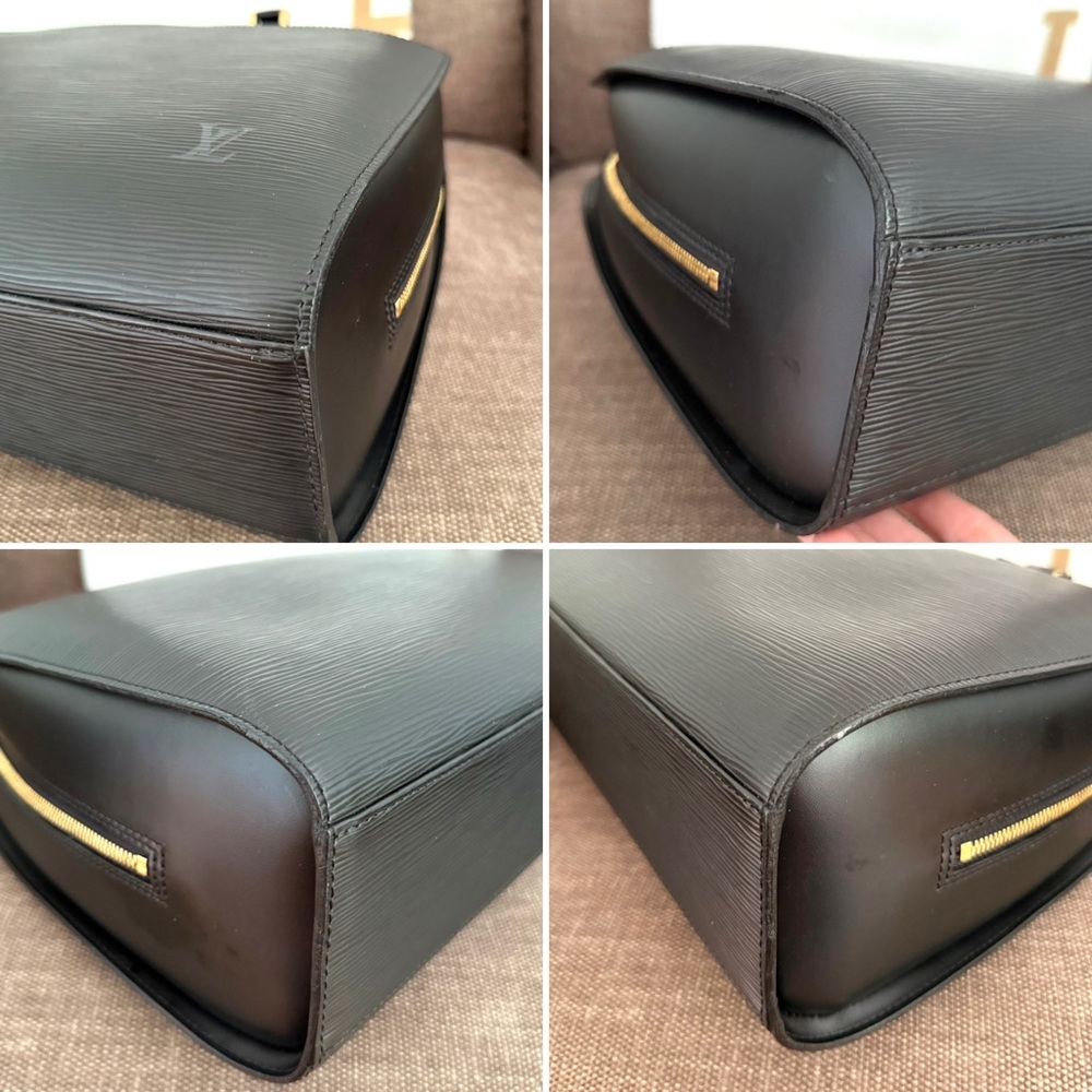 Authentic Louis Vuitton Sorbonne business tote bag black Epi leather large - Picture 12 of 16